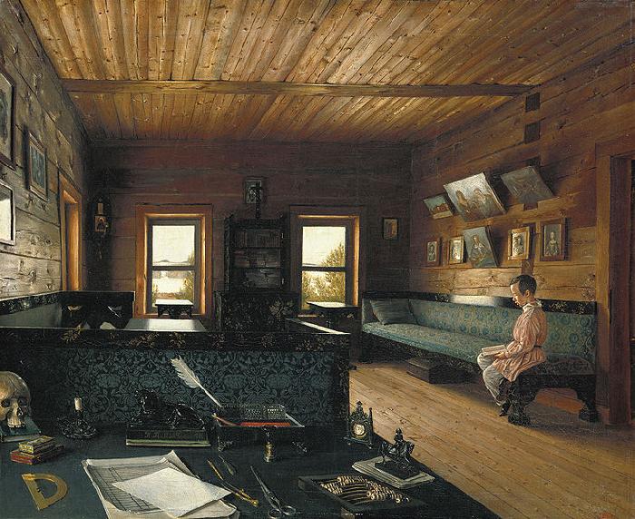 Grigoriy Soroka Room in the house on Ostrovki oil painting image